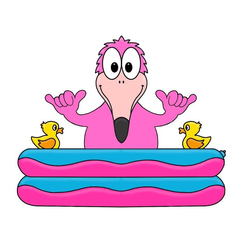 FLAMINGO - POOL - PLANSCHBECKEN - VOGEL - TIER