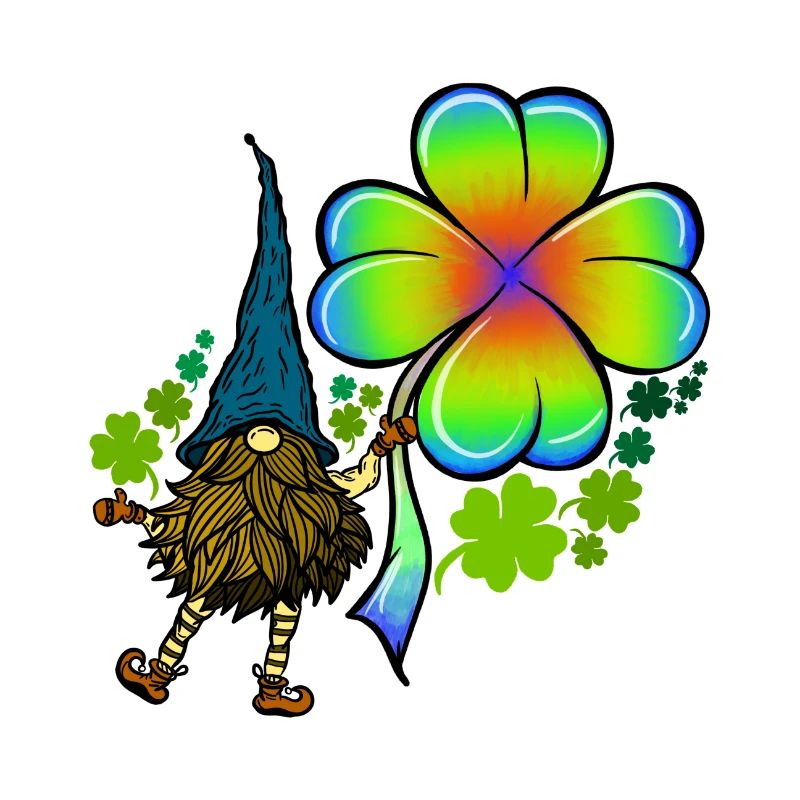 Gnome Tie Dye Trèfle Trèfle Saint-Patrick