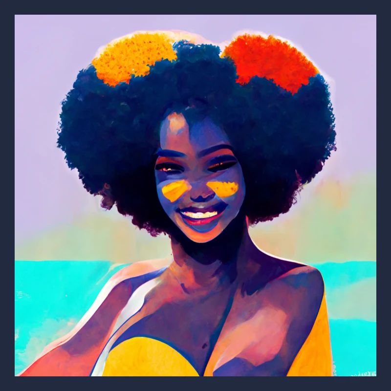 Schönes Afro -Mädchen Im Bikini