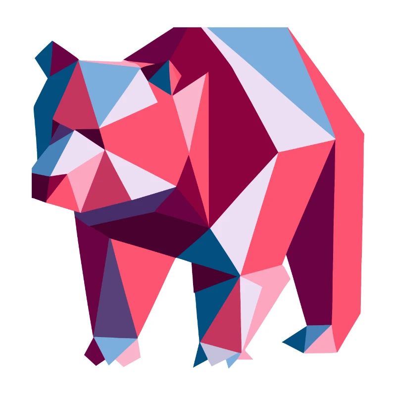 Bear, geometric, vector art, abstract, animal