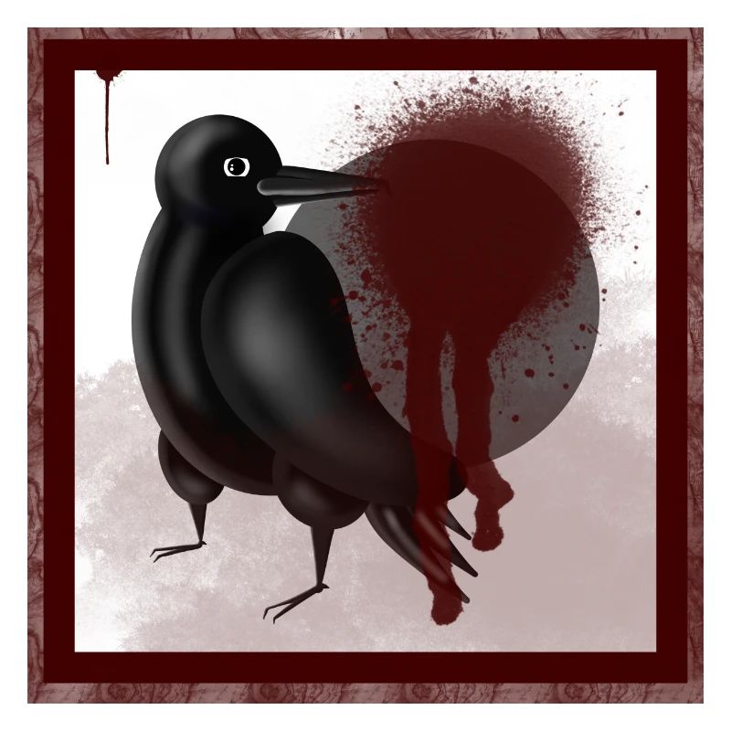Düsterer Rabe Dohle Vogel in Schwarz