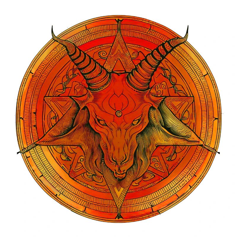 Pentagramme surmonté d'une tête de baphomet