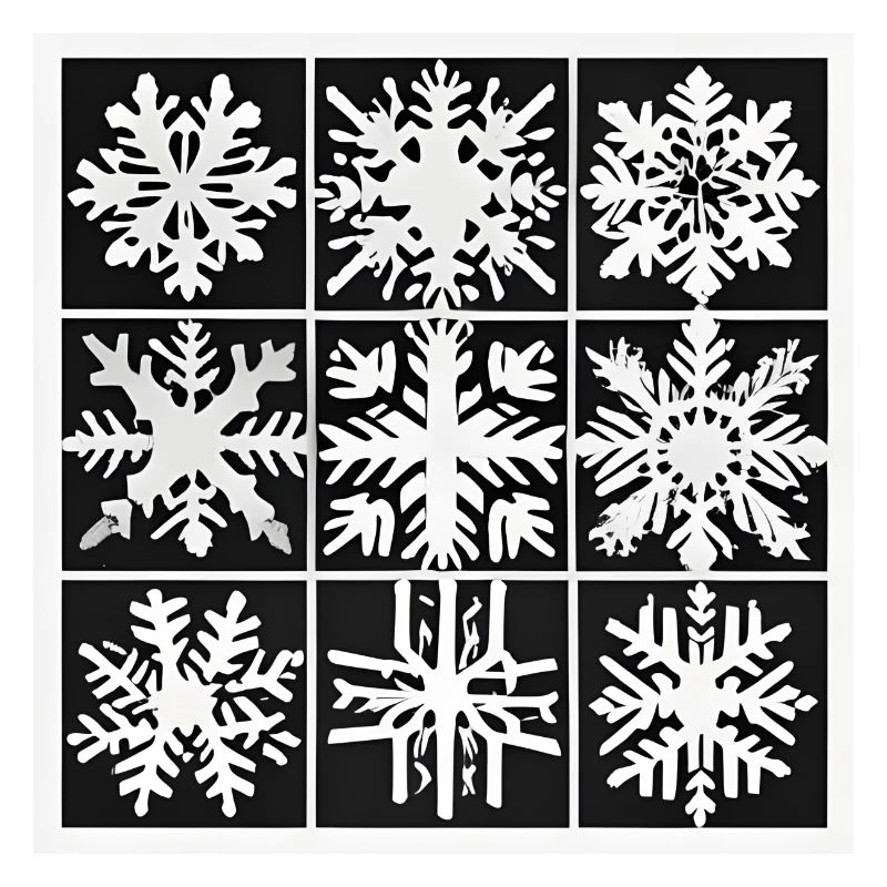 Snow flakes black and white pattern