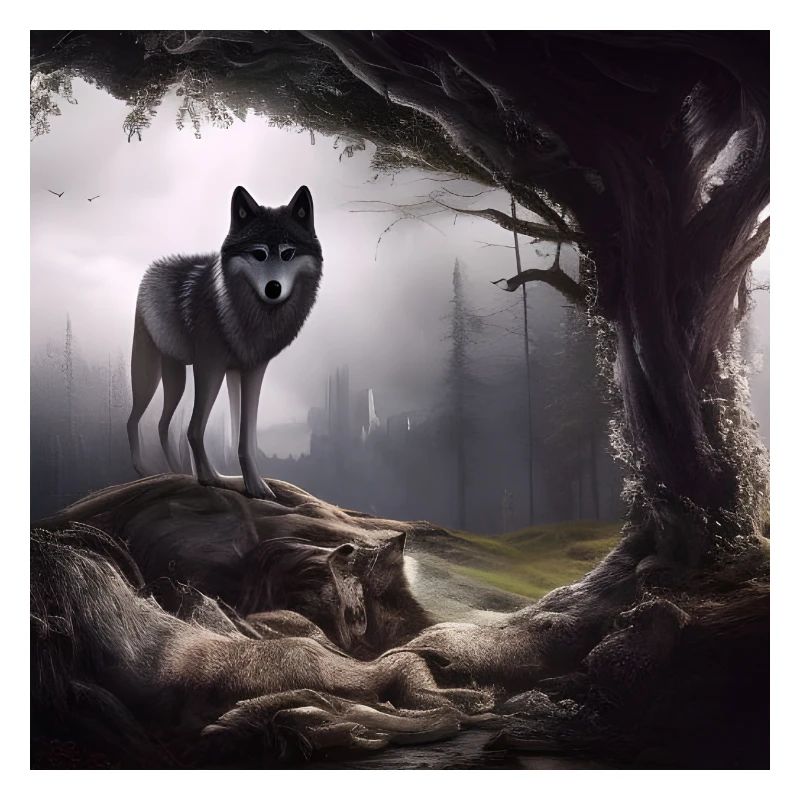 Loup dans la forêt