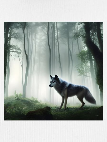 Flauschiger Wolf im Wald