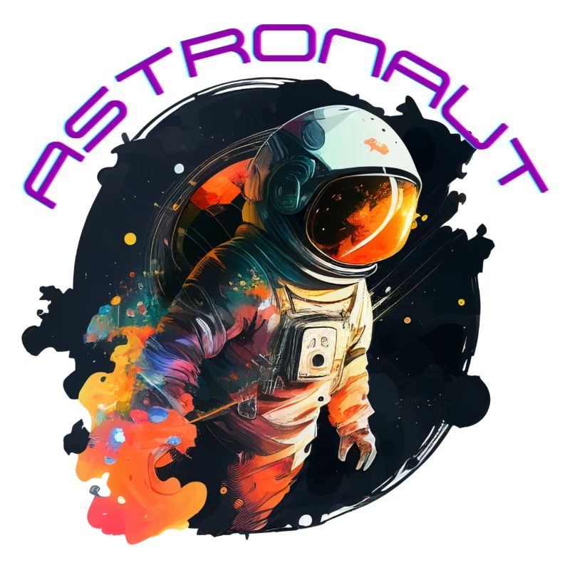 Kosmisches Abenteuer: Ein lebendiger und farbenfroher Astronaut