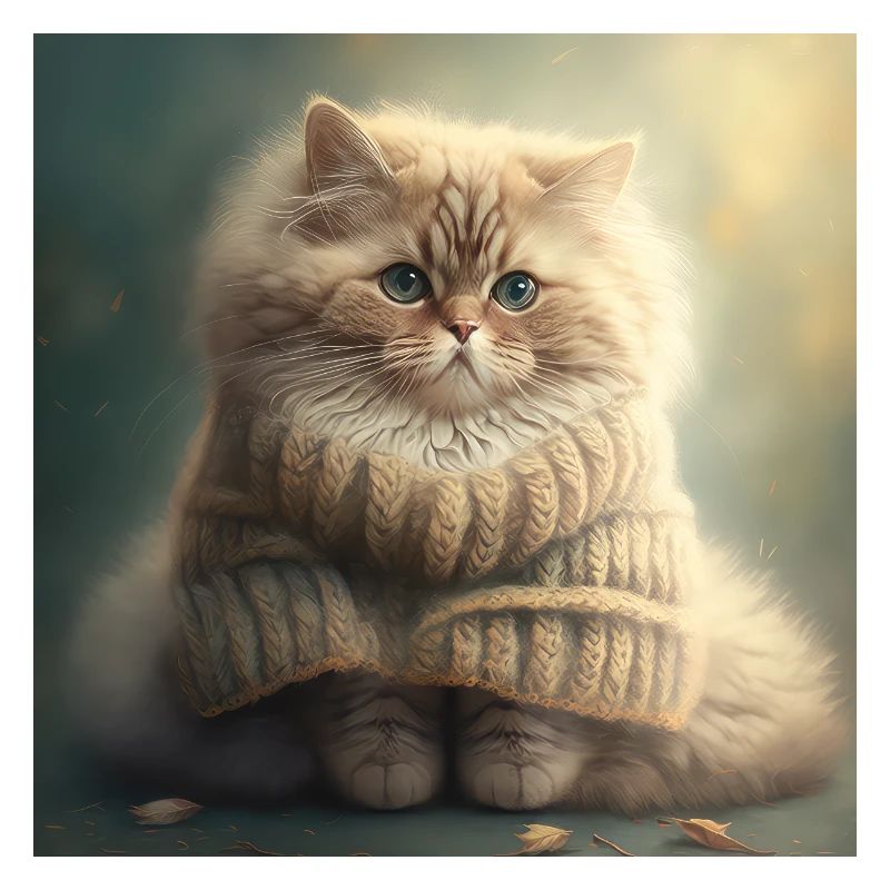 Katze Strick Pullover Süß Lusitg