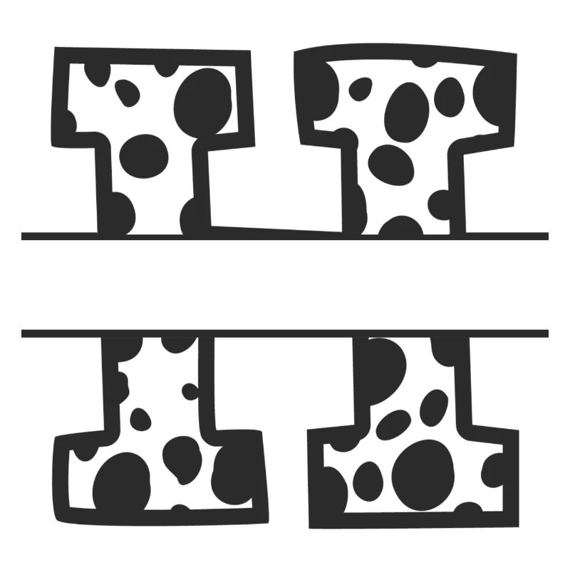 Buchstabe H benutzerdefiniertes Kuhmuster
