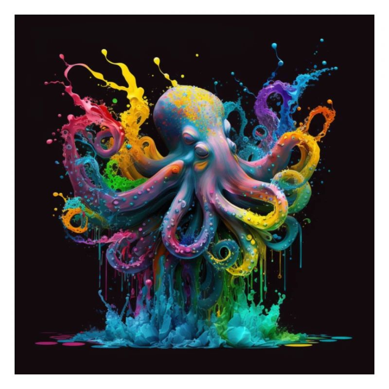 Pieuvre / méduse colorée, design unique