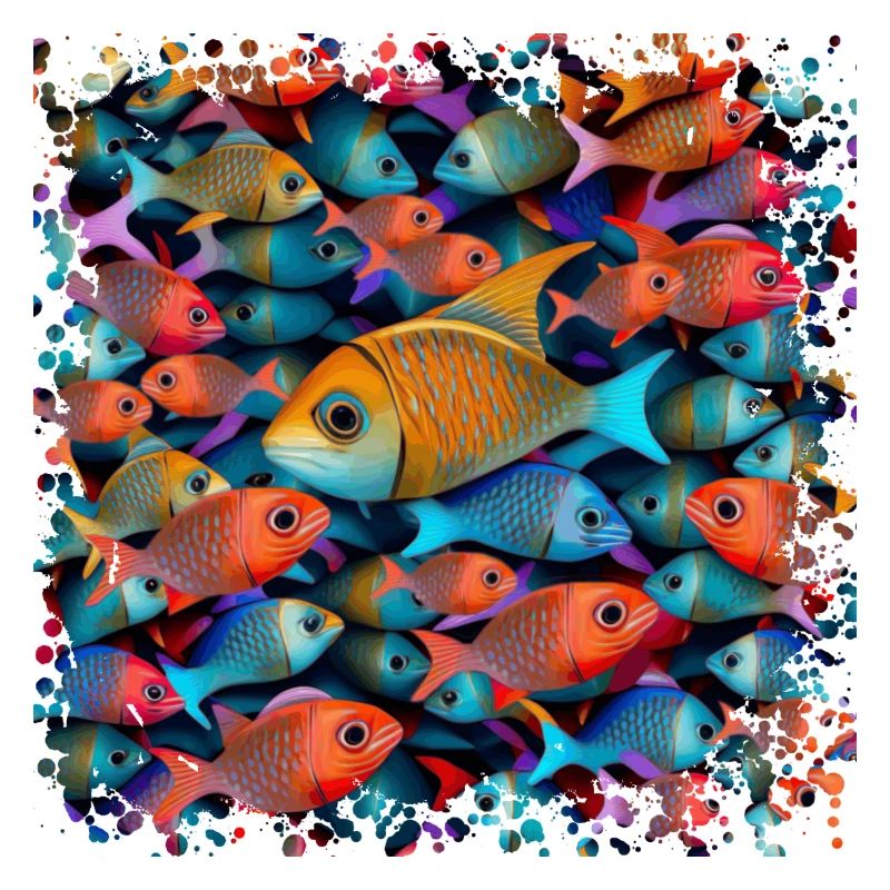 Les poissons nagent dans de grands bancs dans la mer