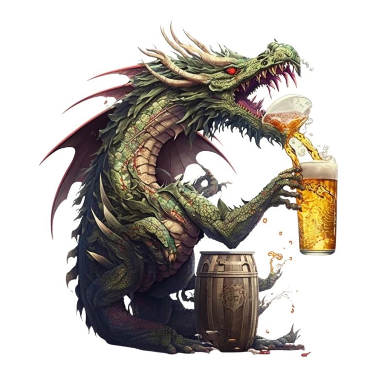 Chinesischer Drache Gefährlich mit Bier