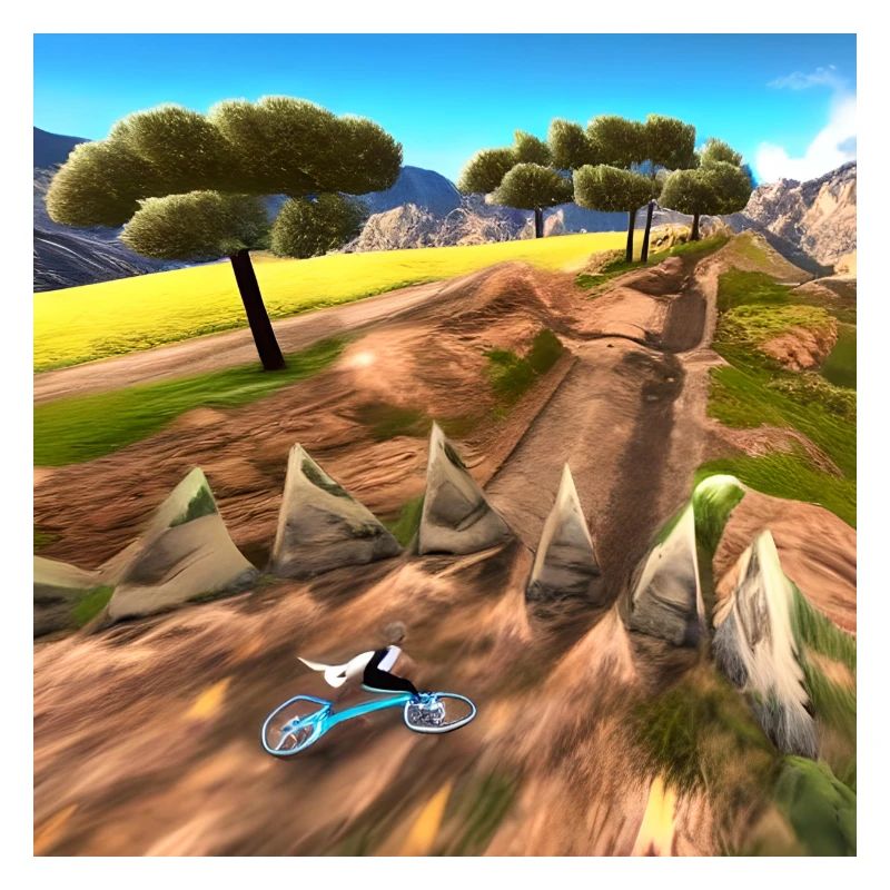biking through sunny mountains
