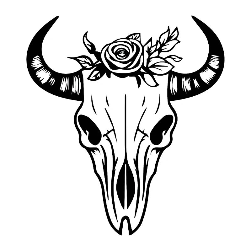 Crâne de vache Boho