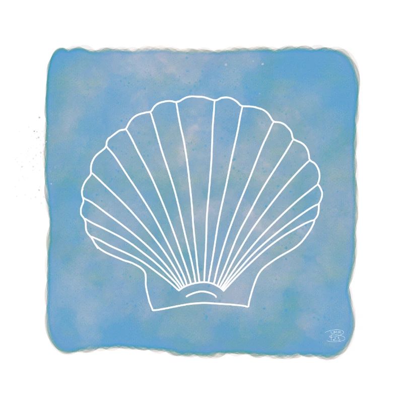 Scallop, Boho Line Art Design, Series Shells