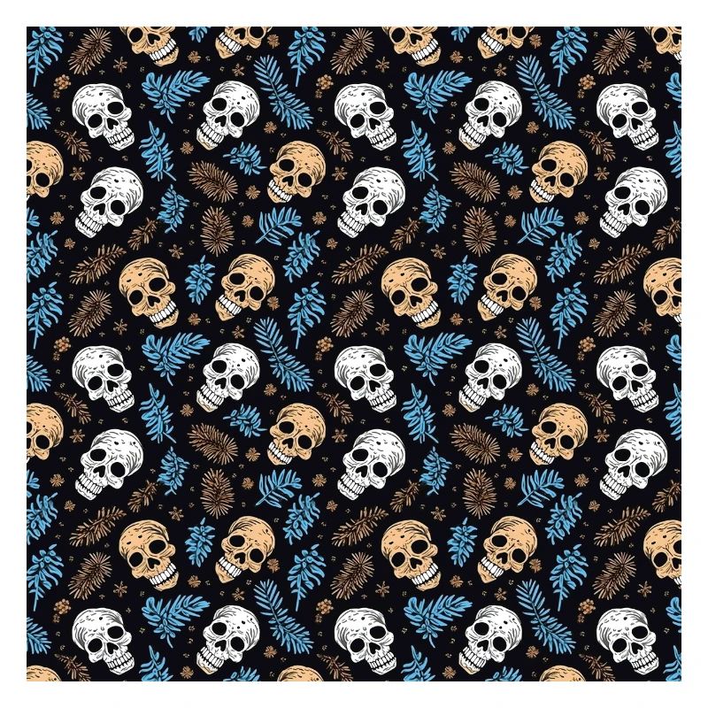 Skulls Seamless Pattern Gothic Dark Halloween