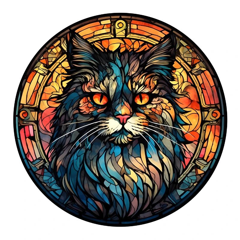 Cymric Katzenrasse Aquarellglas