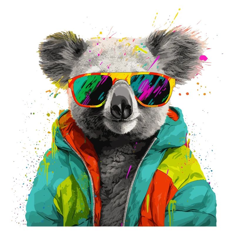 Koala mit Sonnenbrille Bunt Coole Koalabär