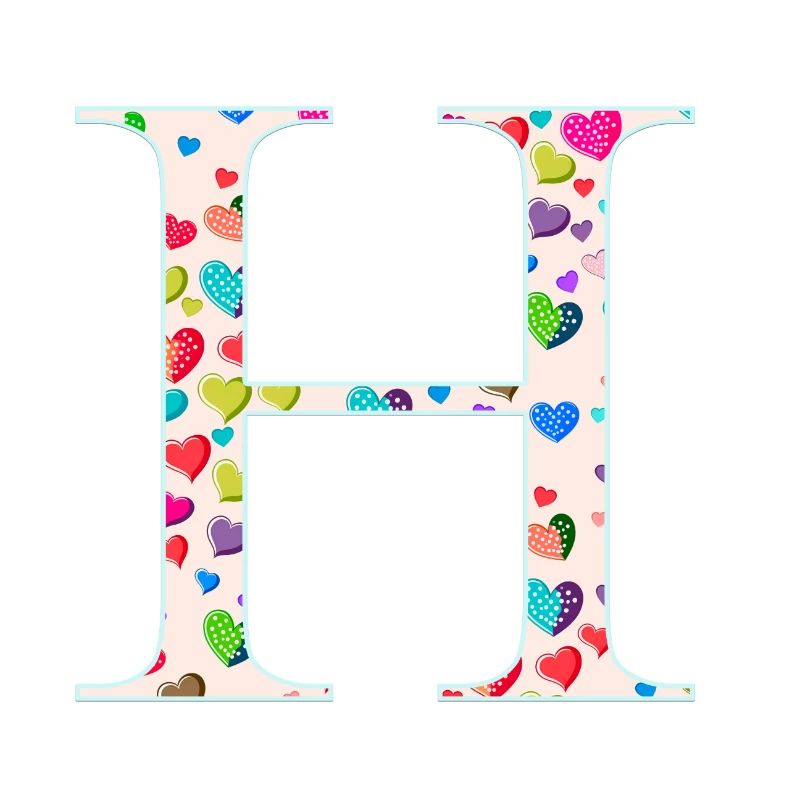 Personalisierbar Monogramm H Herzmuster
