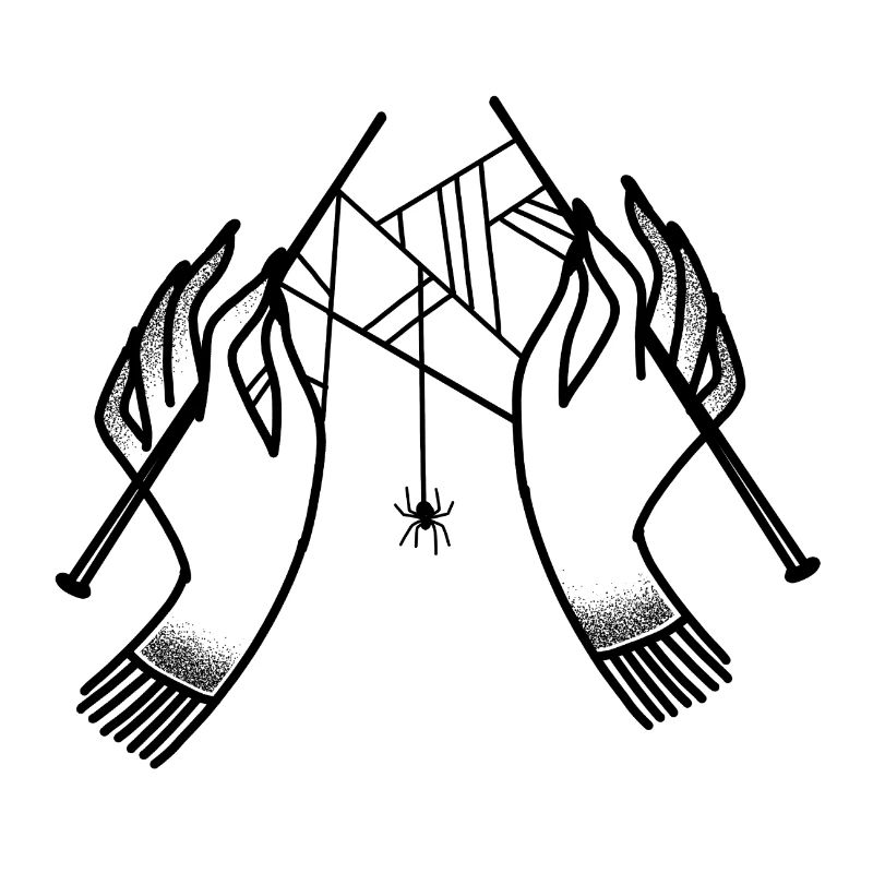Witchcore Boho Hands Knitting Spiderwebs