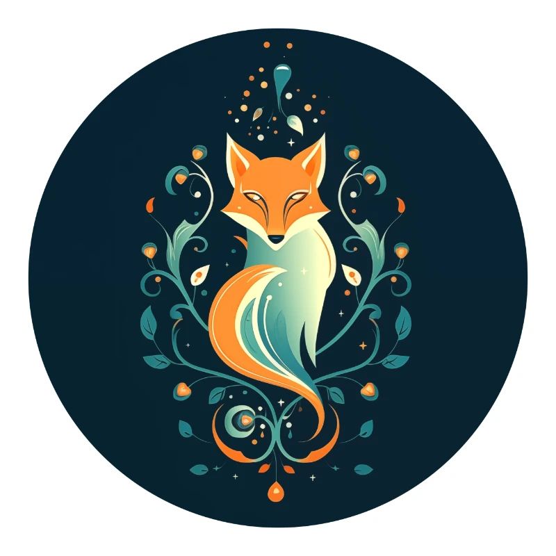 Fuchs mit Ornamenten