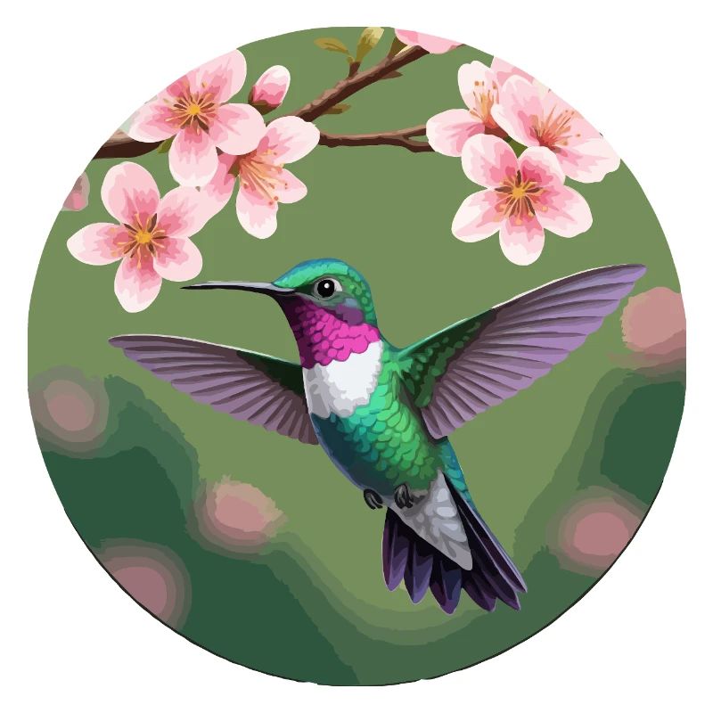 Kolibri in der Nähe einer Blume