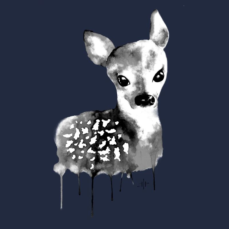 Cerf noir et blanc