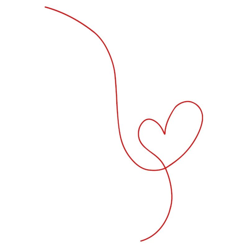 Red heart line drawing
