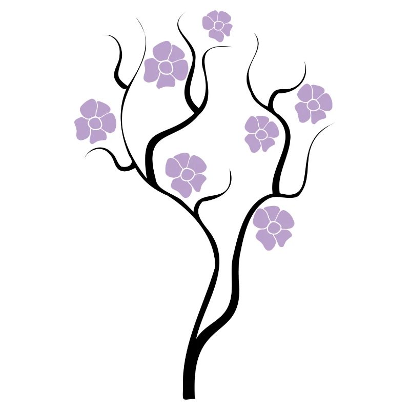 Tree with purple flowers - Creative illustration