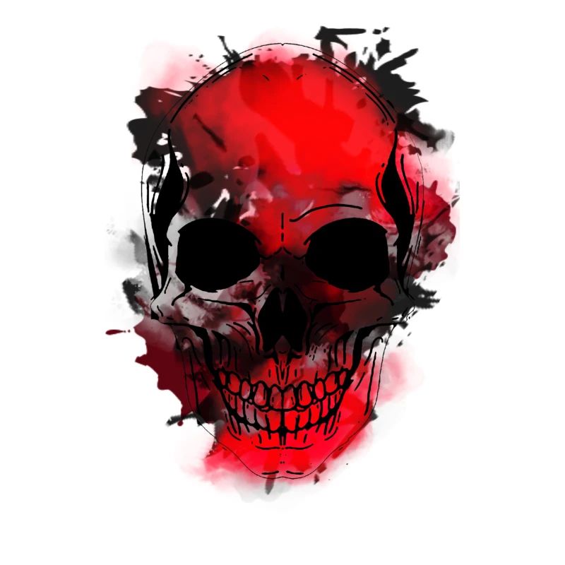 Rotes Schädel-Splash Artwork