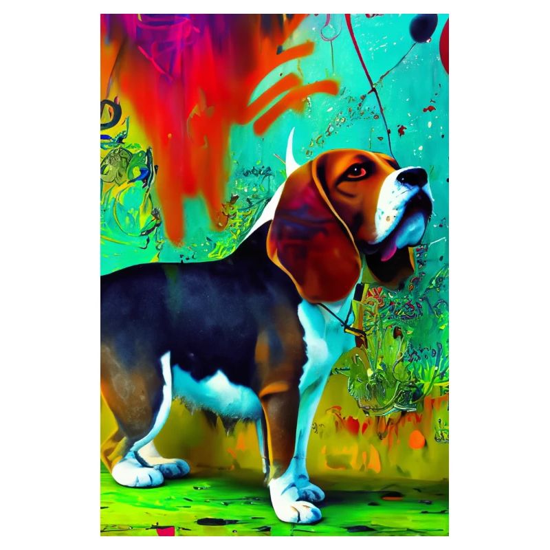 Impression pop art moderne | coloré | Chien Beagle