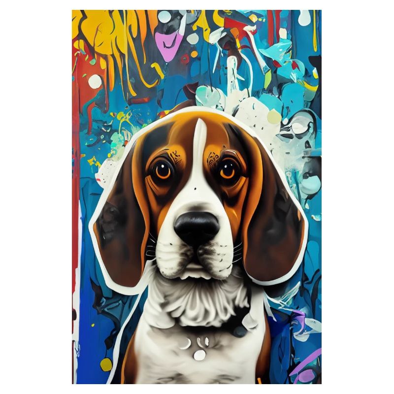 Impression pop art moderne | coloré | Chien Beagle