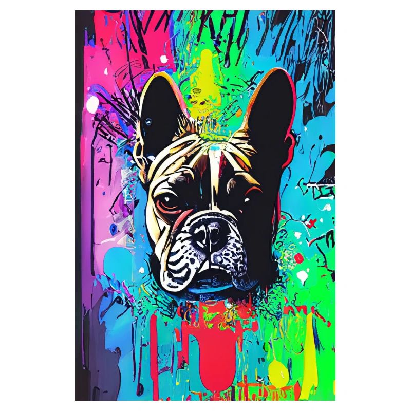 Impression pop art moderne | coloré | Bouledogue français