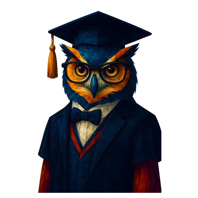 WPAP Stil Tier - Eule im Professoren-Outfit Fliege