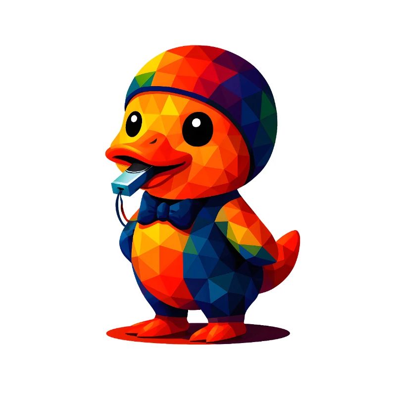 WPAP Polygon Kawaii Animals Style Bébé Canard Trainer