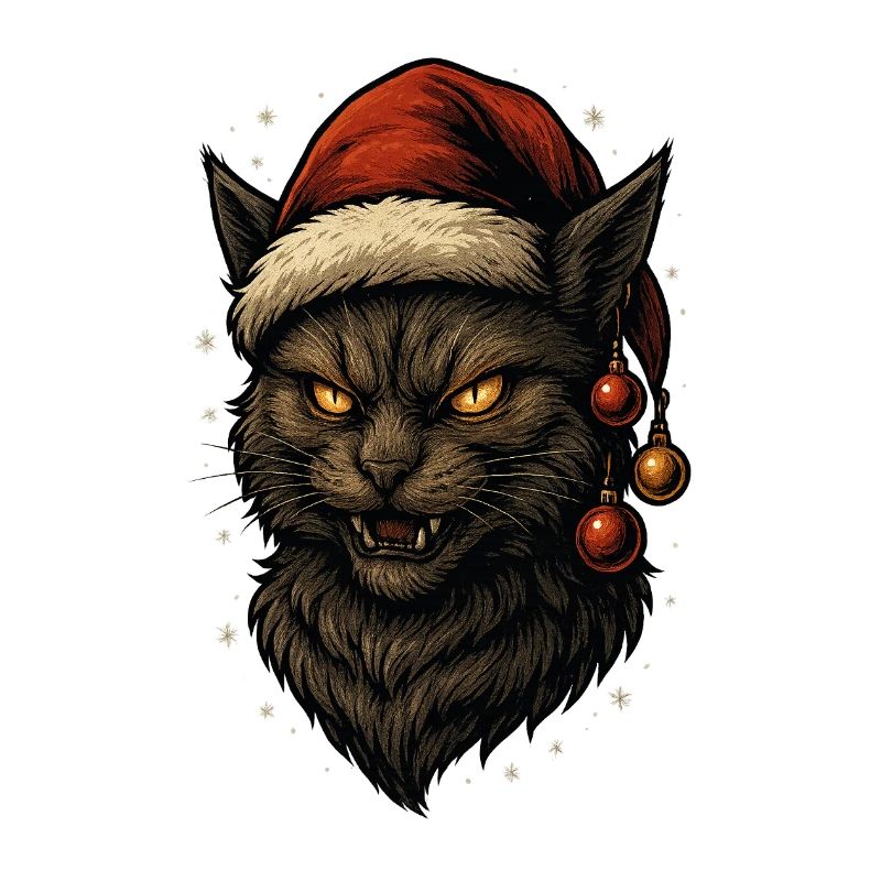 Schwarzer Weihnachtskater