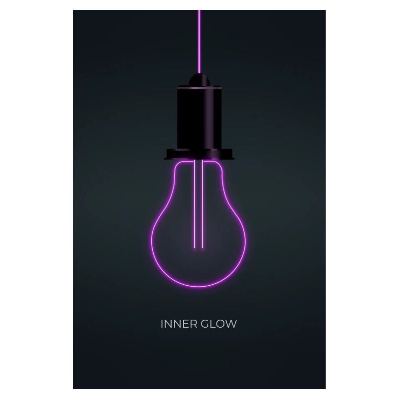 Inner Glow Neon Light Bulb Poster