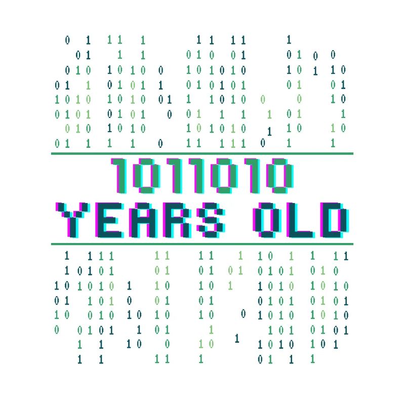 90. Geburtstag 90 Jahre alt Binärcode Coder