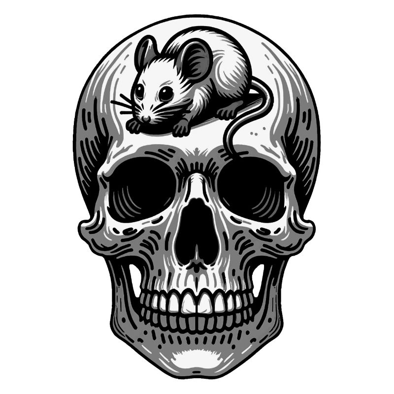 Skull with mouse on the head