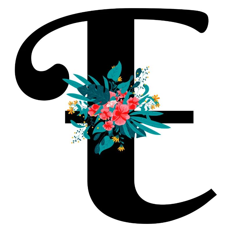 lettre E fleuris