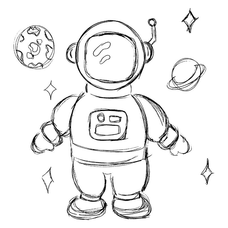 Conception d’enfants dessinés à la main par des astronautes