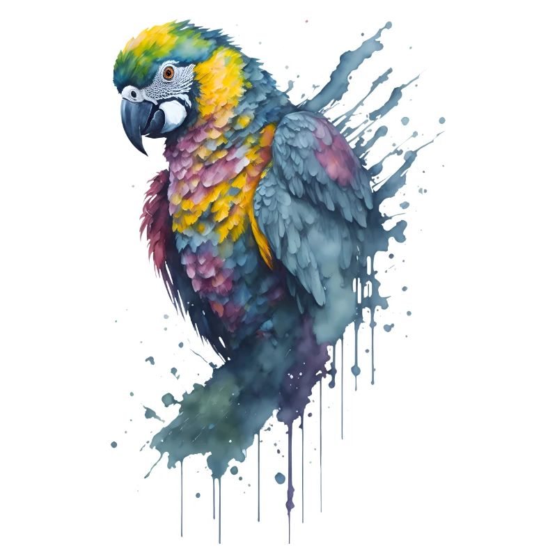 Fesselndes Aquarellgemälde eines Papageis