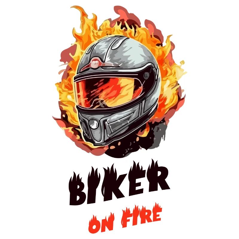 Biker on fire