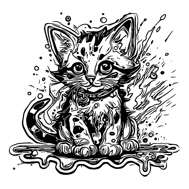 Mignon petit chat du chat poté dans le style graffiti