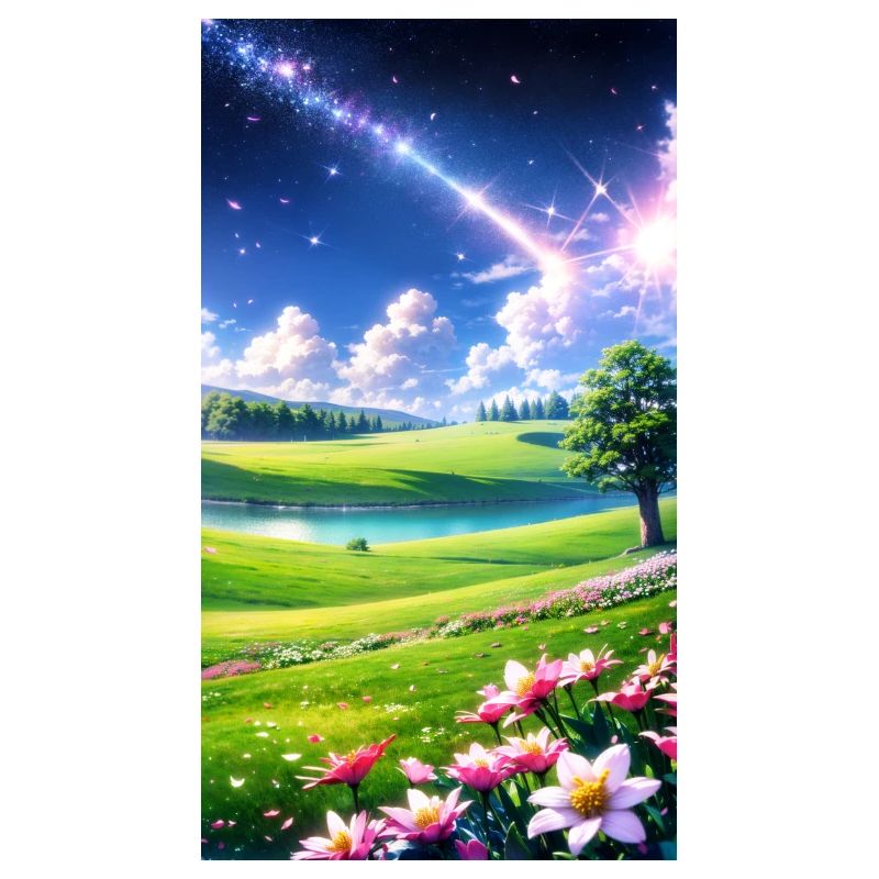 Landschaft mit 4 Bereichen, Generative KI