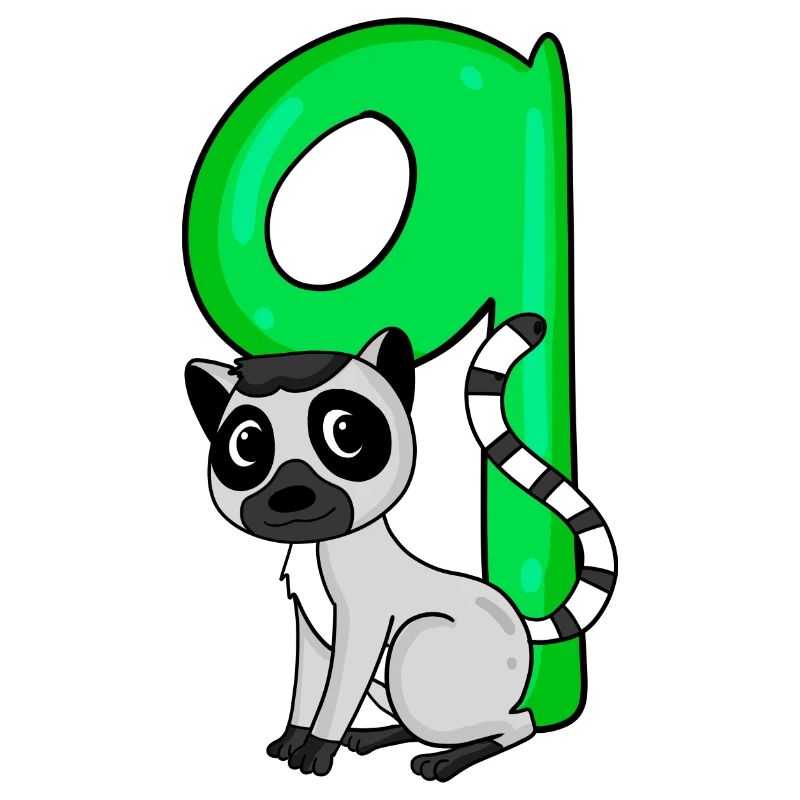 9ème anniversaire motif lémurien à queue annelée - neuf ans