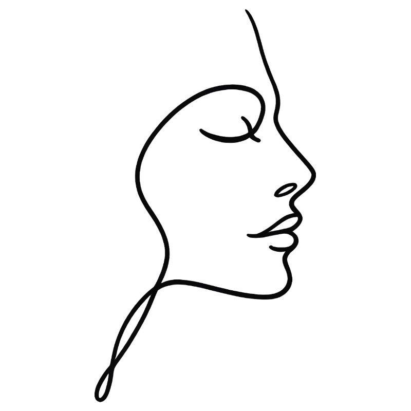 Liniengesicht Silhouette