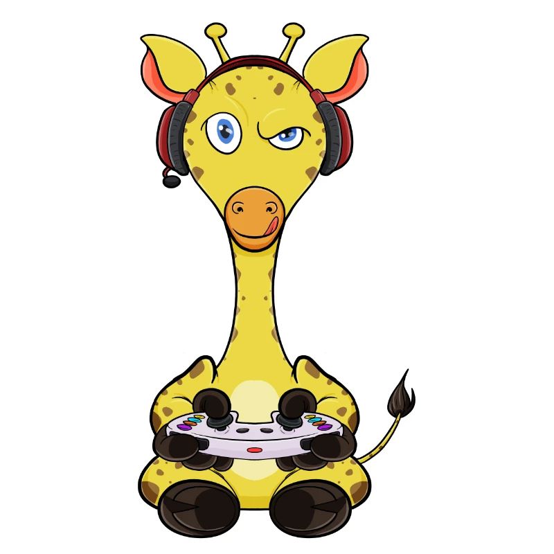 Giraffe With Gaming Controller I Funny Gaming I