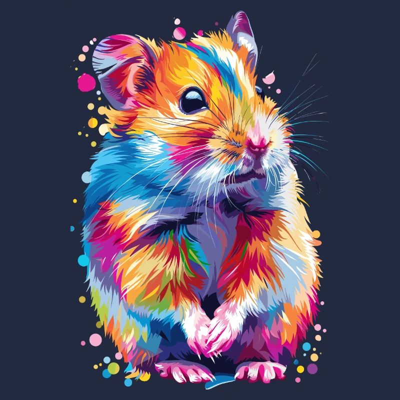 Couleurs de l’arc-en-ciel de hamster mignon