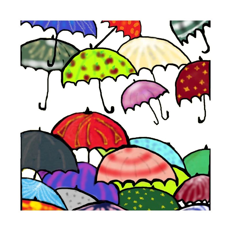 Die Schirmparade, eine bunte Geschenkidee. Kunst