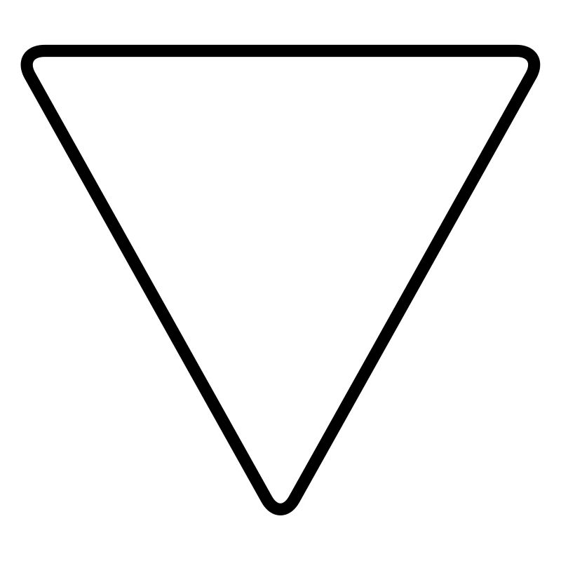 Triangle avec coins arrondis comme panneau d’avertissement